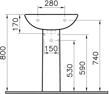 Раковина из сантехнического фарфора Vitra FIT 6895B099-1778 60х50 подвесная цвет белый 1 отверстие под смеситель