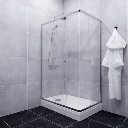 Душевой уголок Тритон Вента Щ0000049618 120х80 стекло прозрачное профиль хром с поддоном