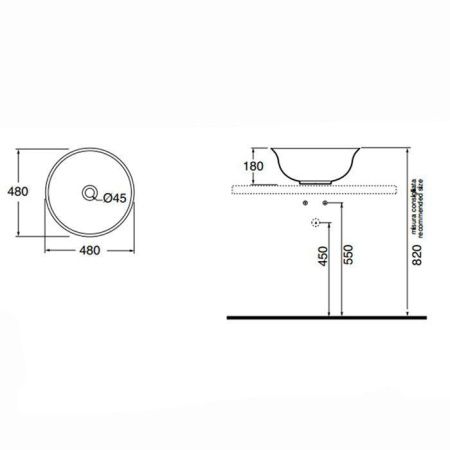 Раковина керамическая Azzurra JUBILAEUM JULA04818000BI/(JUB45/APP bi)*0 50 см накладная цвет белый без отверстий под смеситель