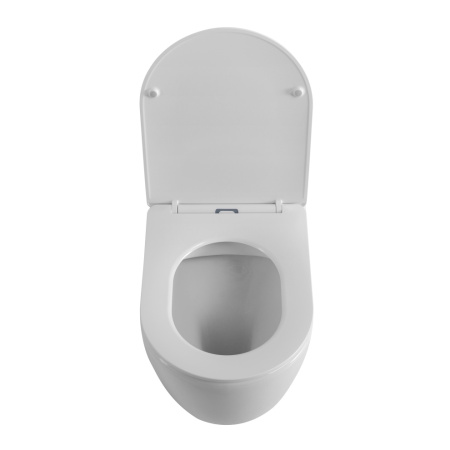 Унитаз приставной BelBagno SFERA-R BB2141CBR/SC белый с сиденьем микролифт безободковый каскадный смыв